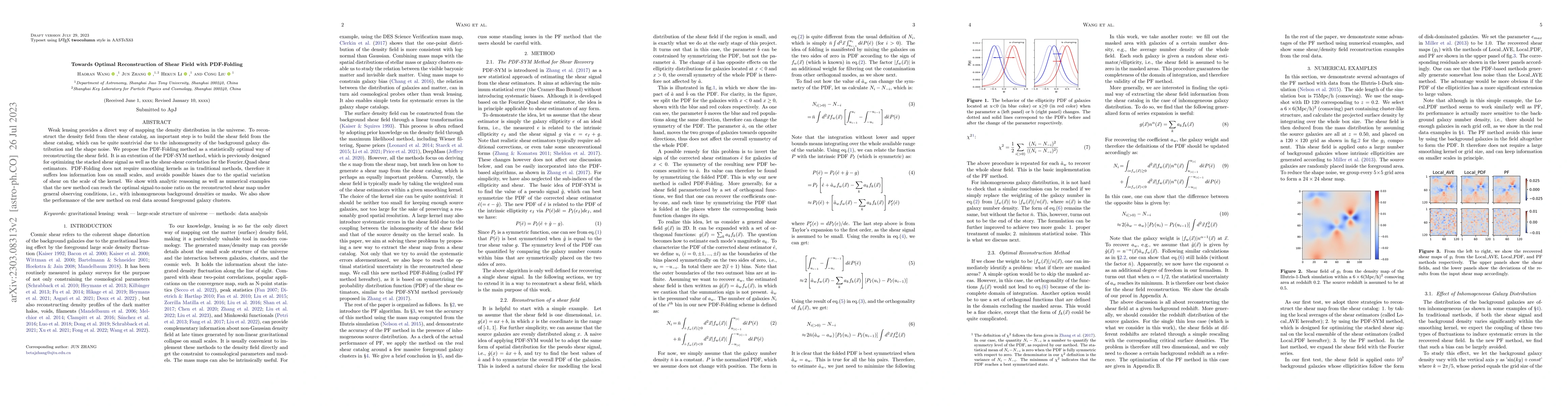 Thumbnail for Towards Optimal Reconstruction of Shear Field with PDF-Folding