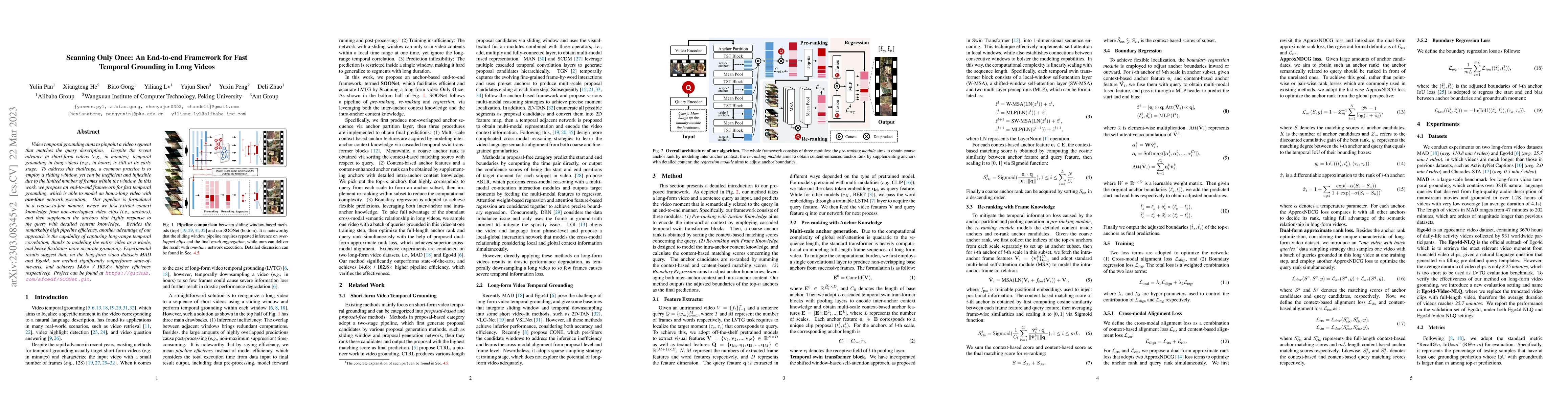 Thumbnail for Scanning Only Once: An End-to-end Framework for Fast Temporal Grounding
  in Long Videos