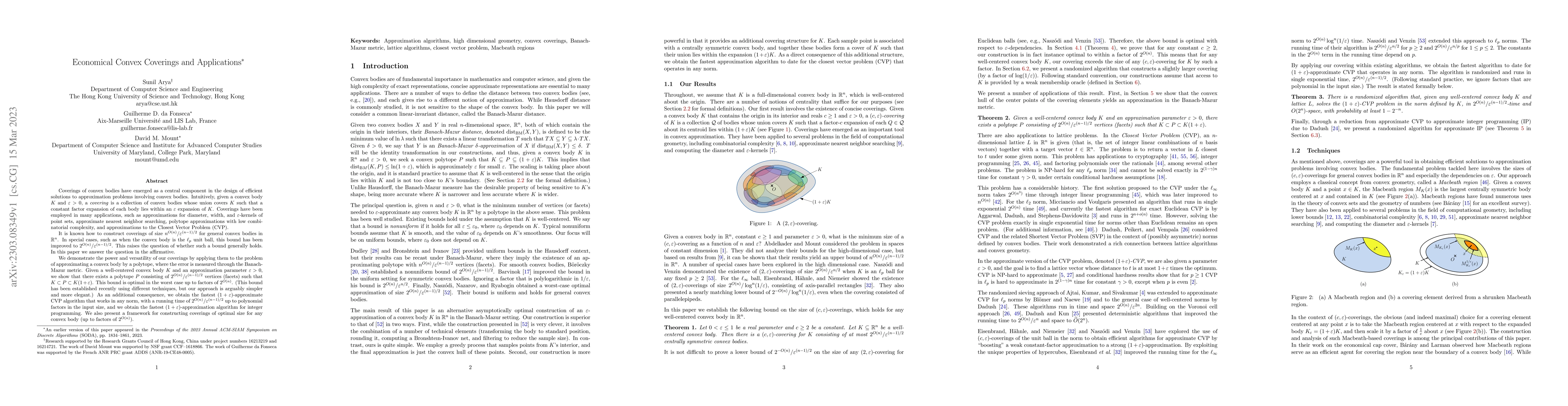 Thumbnail for Economical Convex Coverings and Applications