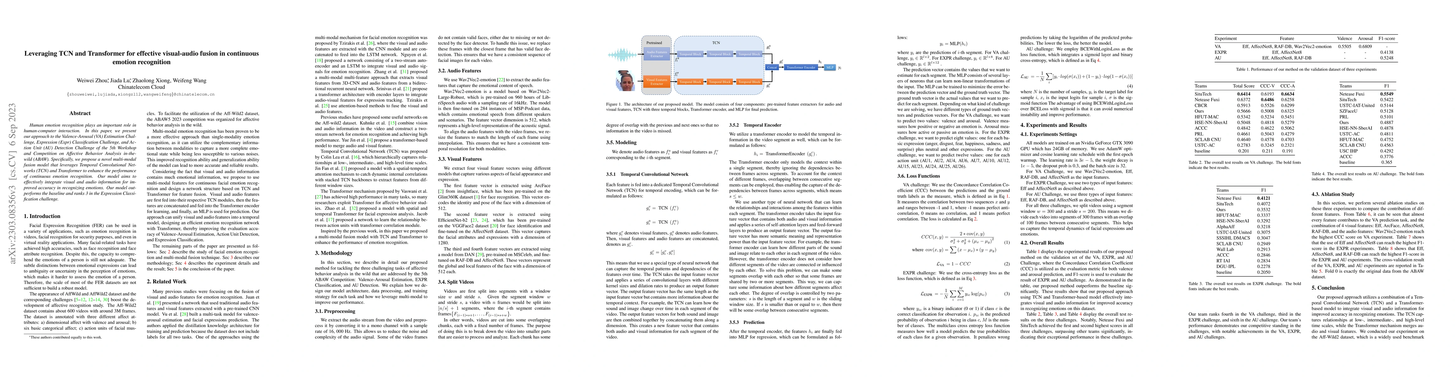 Thumbnail for Leveraging TCN and Transformer for effective visual-audio fusion in
  continuous emotion recognition