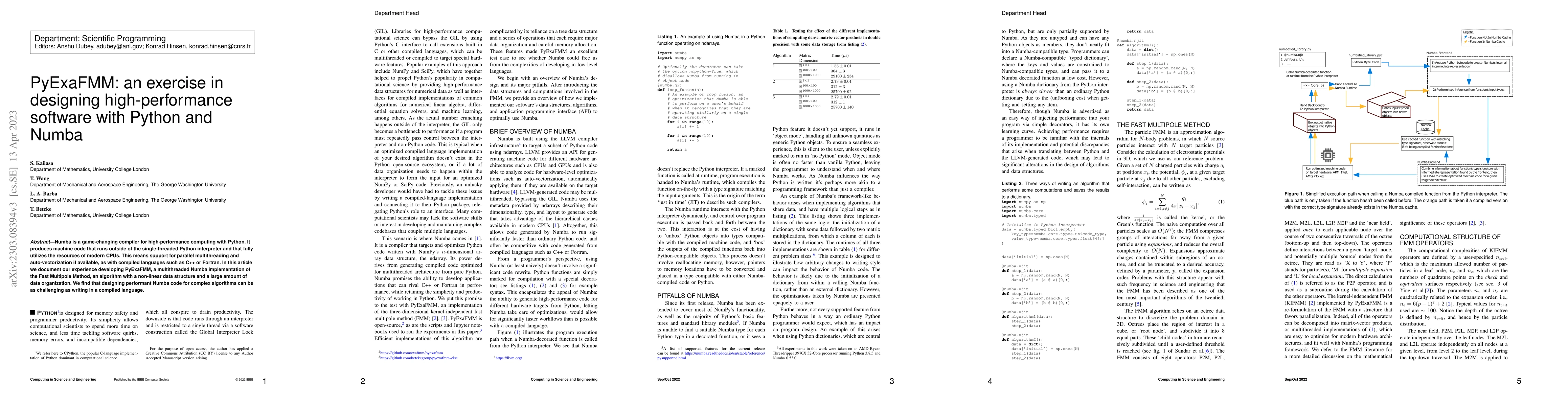 Thumbnail for PyExaFMM: an exercise in designing high-performance software with Python
  and Numba