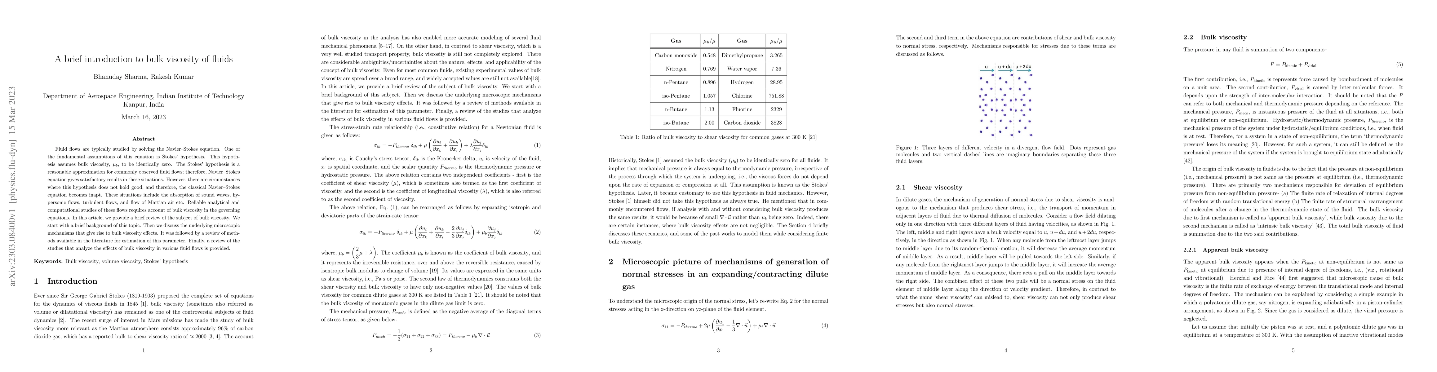 Thumbnail for A brief introduction to bulk viscosity of fluids