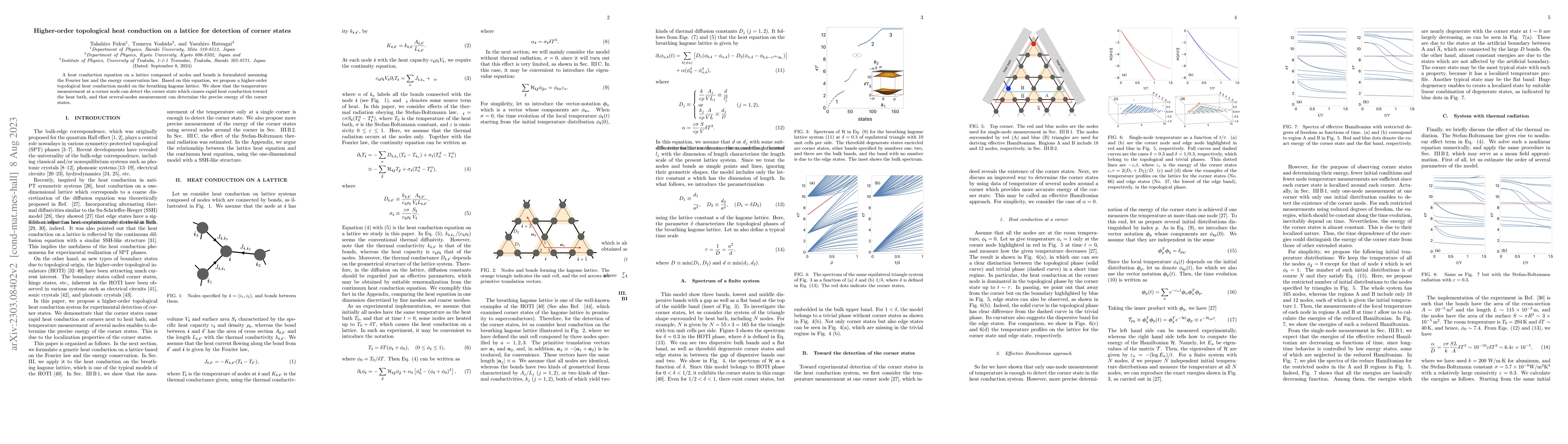 Thumbnail for Higher-order topological heat conduction on a lattice for detection of
  corner states