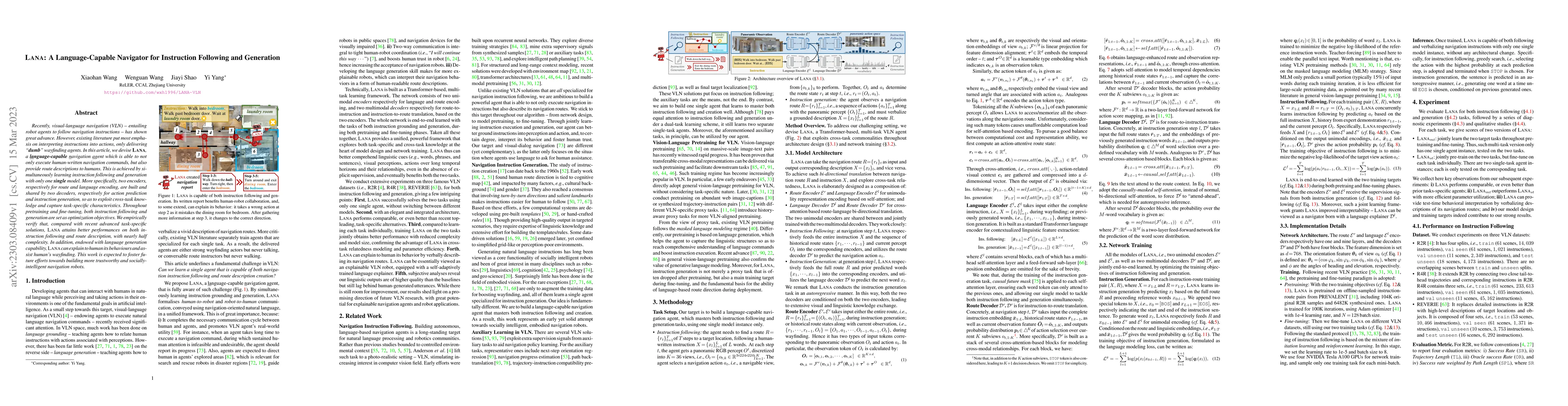 Thumbnail for Lana: A Language-Capable Navigator for Instruction Following and
  Generation