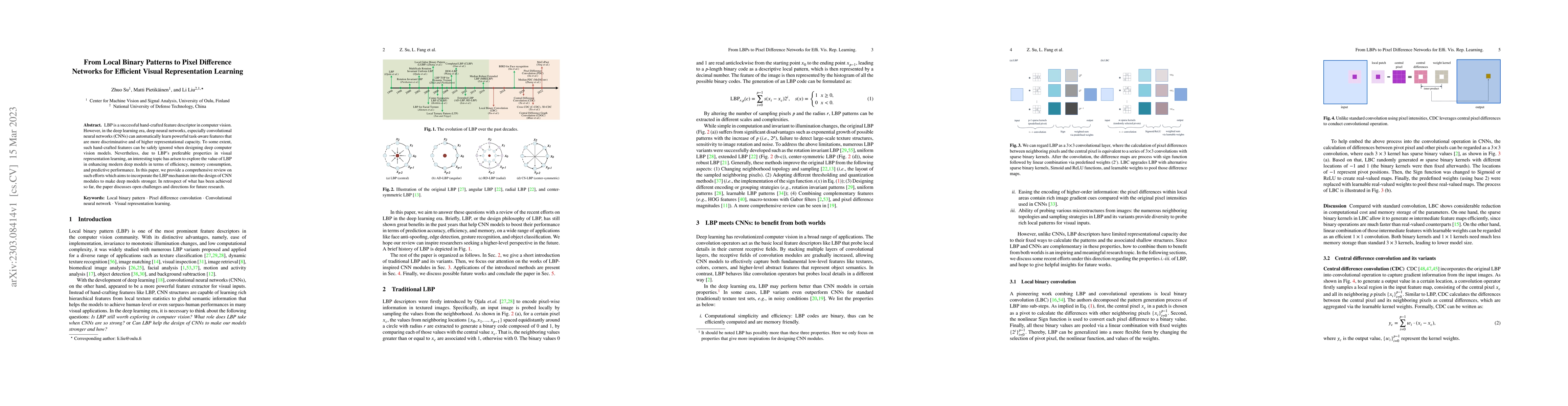 Thumbnail for From Local Binary Patterns to Pixel Difference Networks for Efficient
  Visual Representation Learning