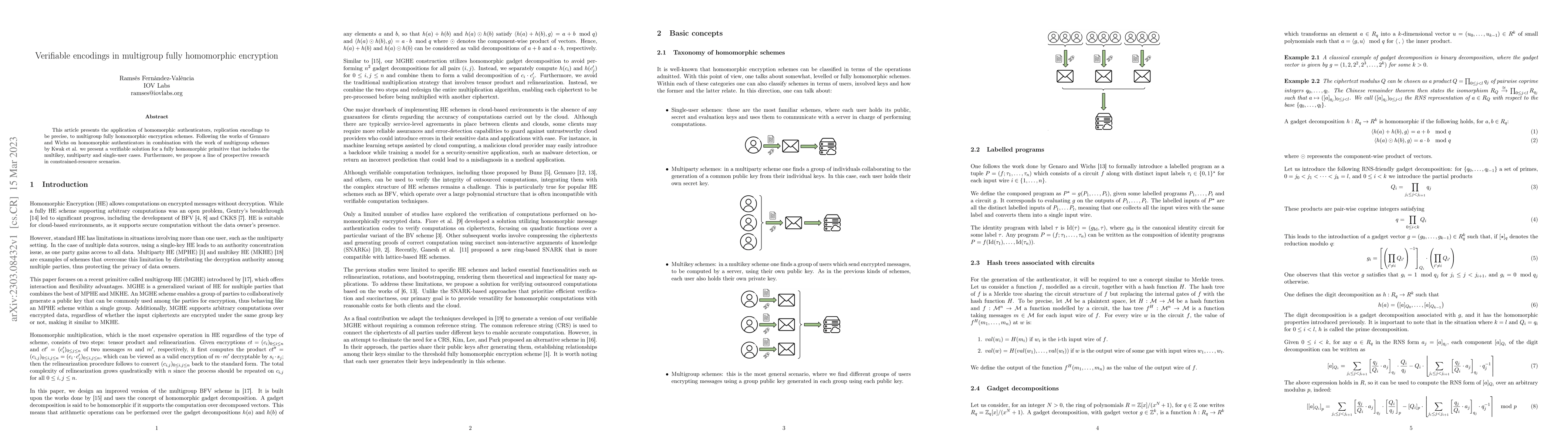 Thumbnail for Verifiable encodings in multigroup fully homomorphic encryption