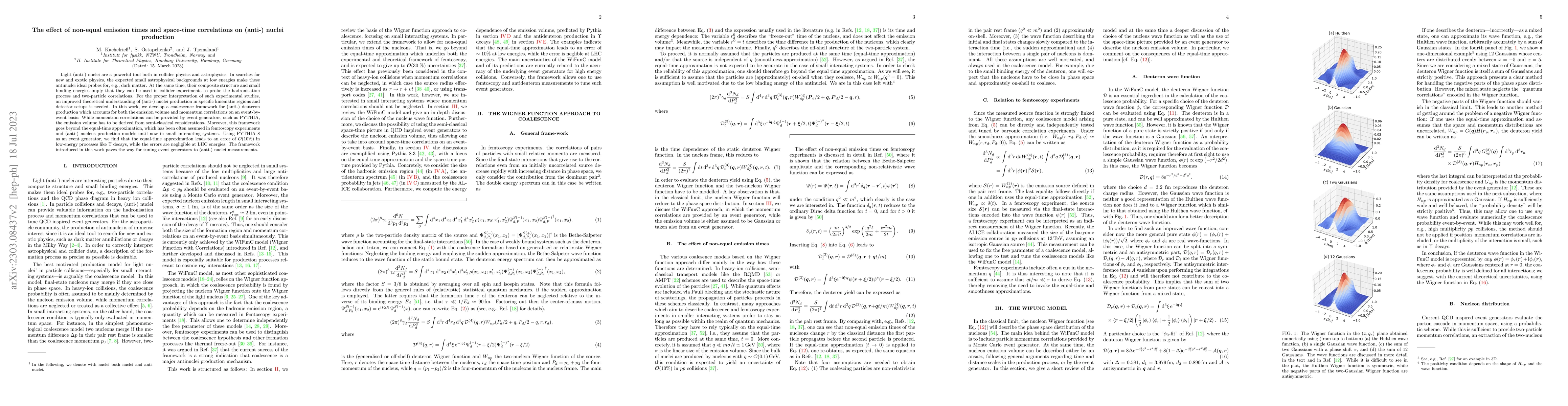 Thumbnail for The effect of non-equal emission times and space-time correlations on
  (anti-) nuclei production