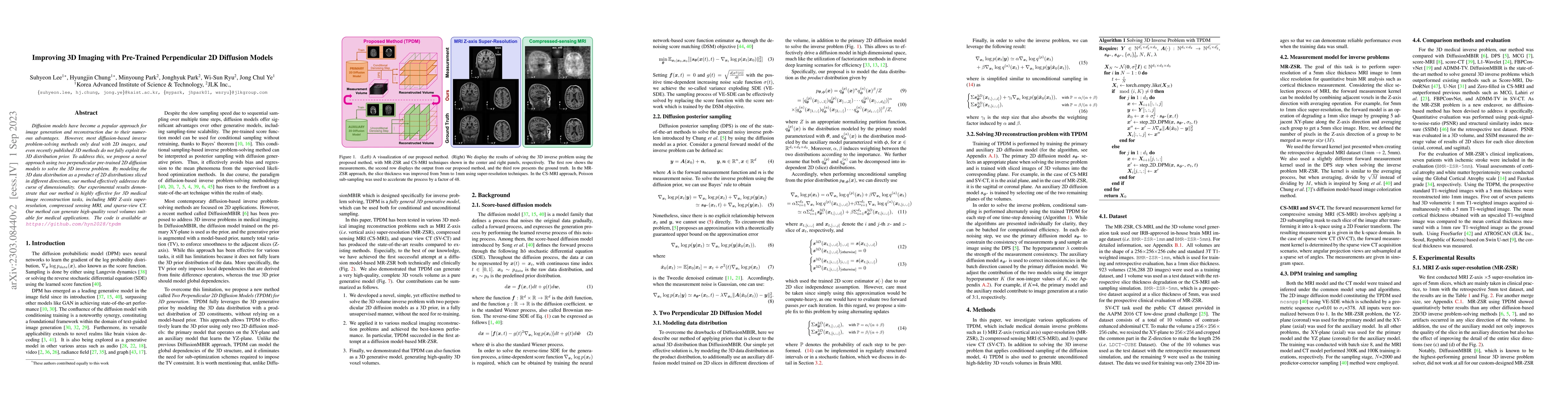 Thumbnail for Improving 3D Imaging with Pre-Trained Perpendicular 2D Diffusion Models