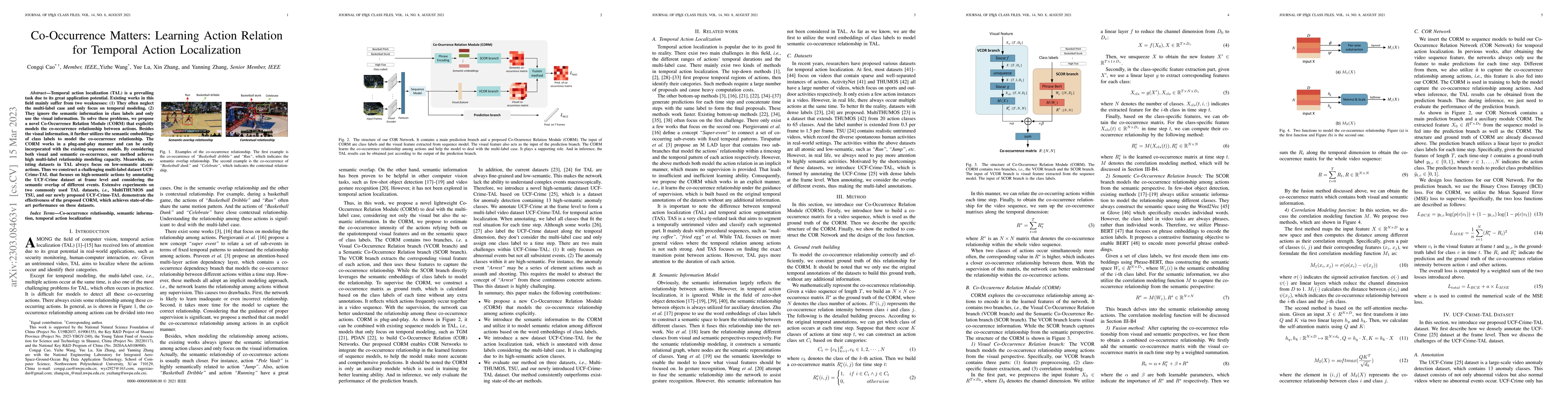 Thumbnail for Co-Occurrence Matters: Learning Action Relation for Temporal Action
  Localization