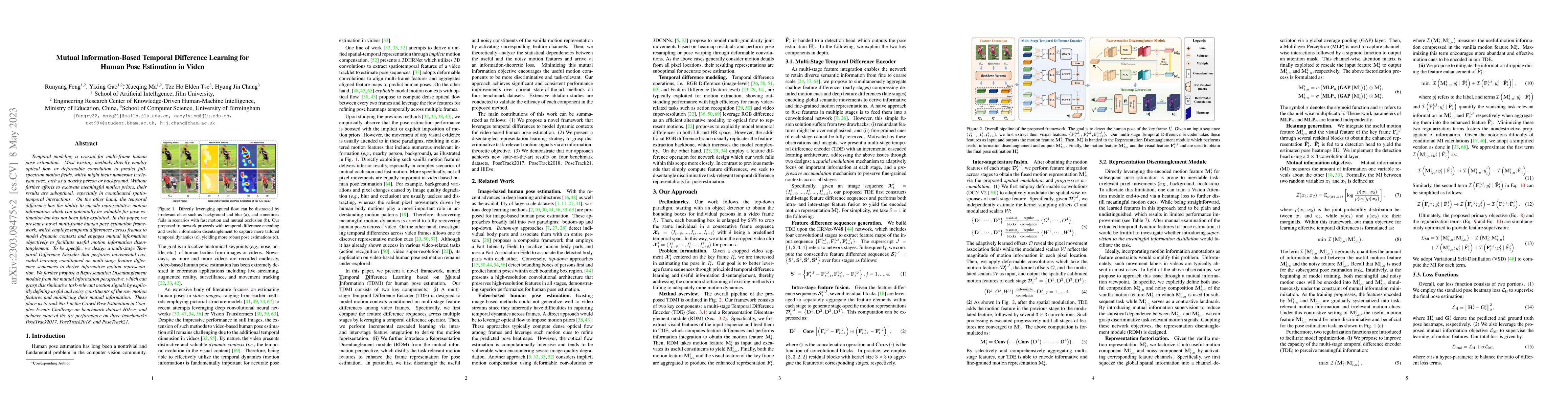 Thumbnail for Mutual Information-Based Temporal Difference Learning for Human Pose
  Estimation in Video