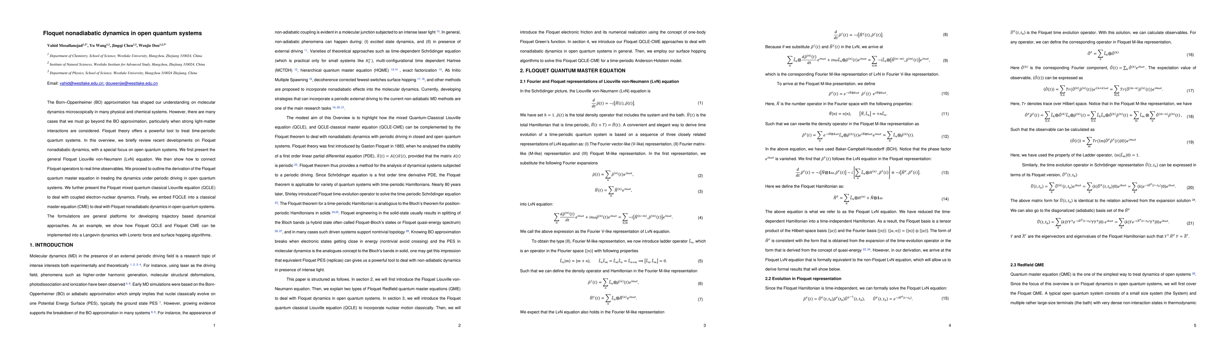 Thumbnail for Floquet nonadiabatic dynamics in open quantum systems
