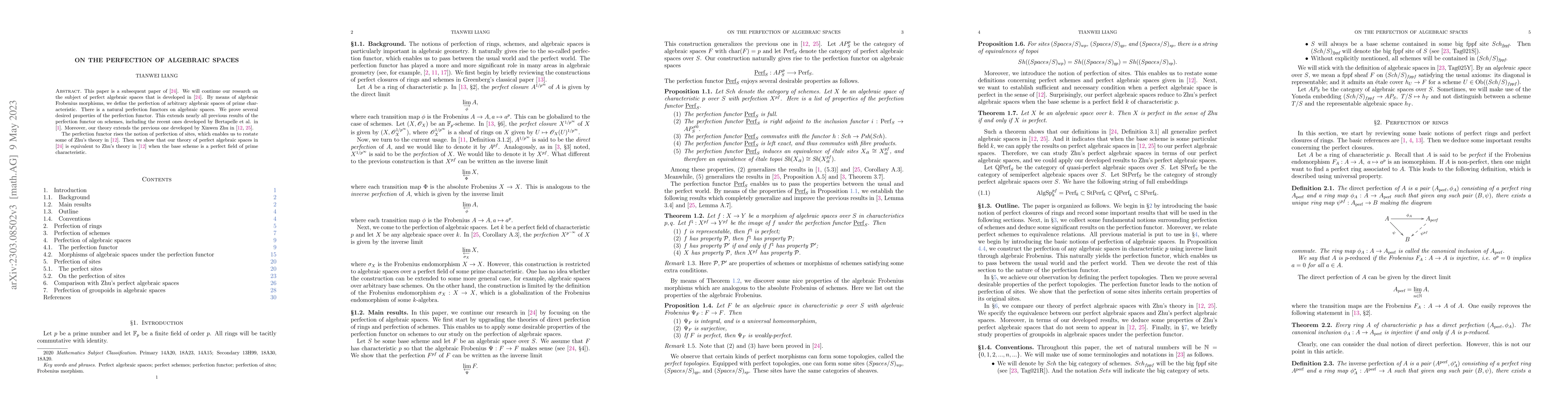 Thumbnail for On the perfection of algebraic spaces