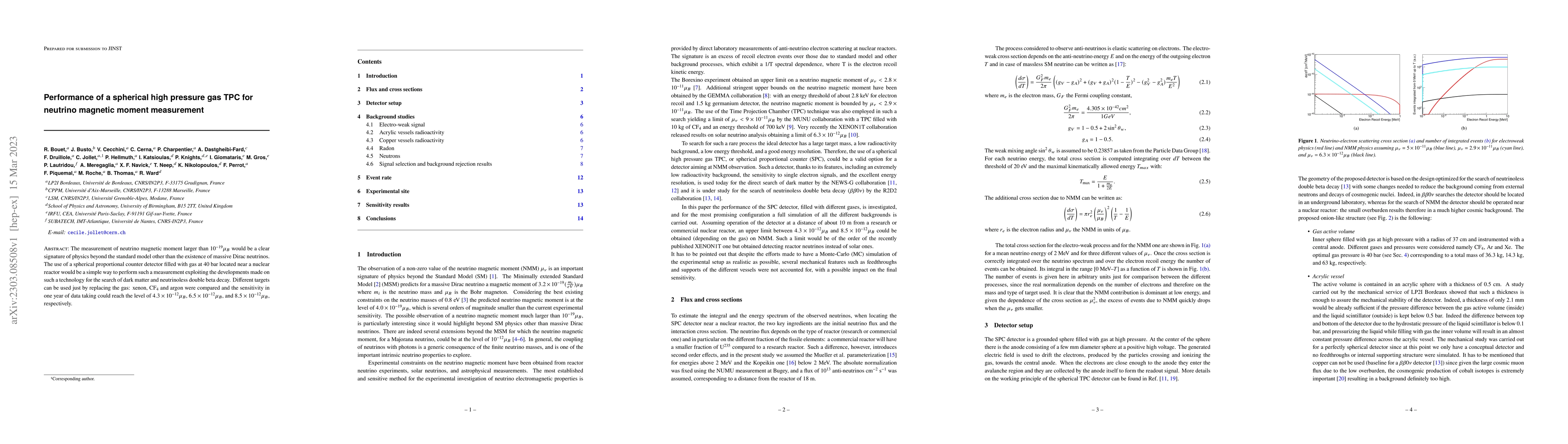 Thumbnail for Performance of a spherical high pressure gas TPC for neutrino magnetic
  moment measurement