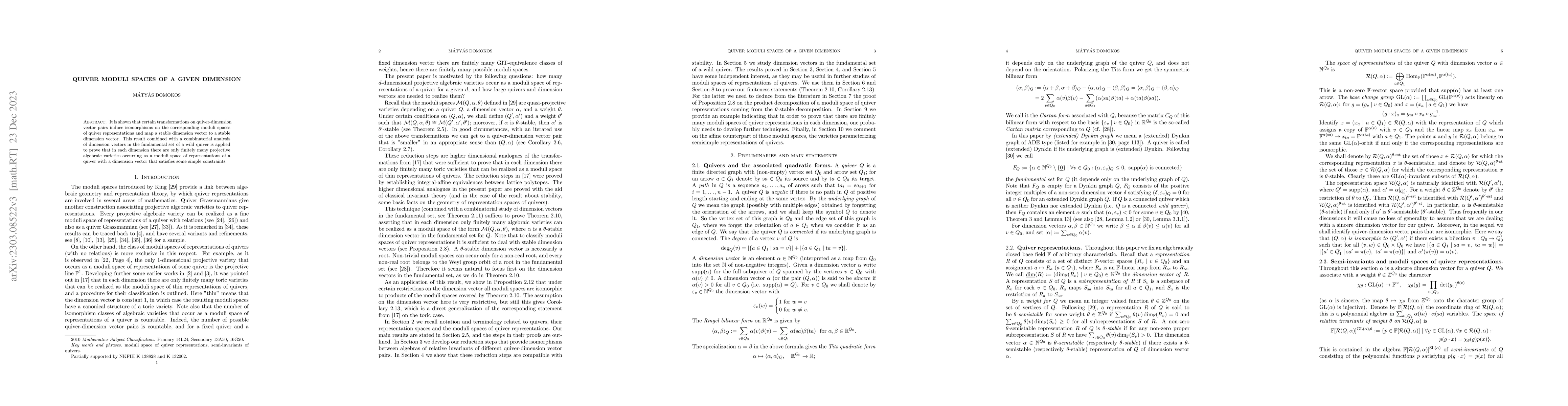 Thumbnail for Quiver moduli spaces of a given dimension