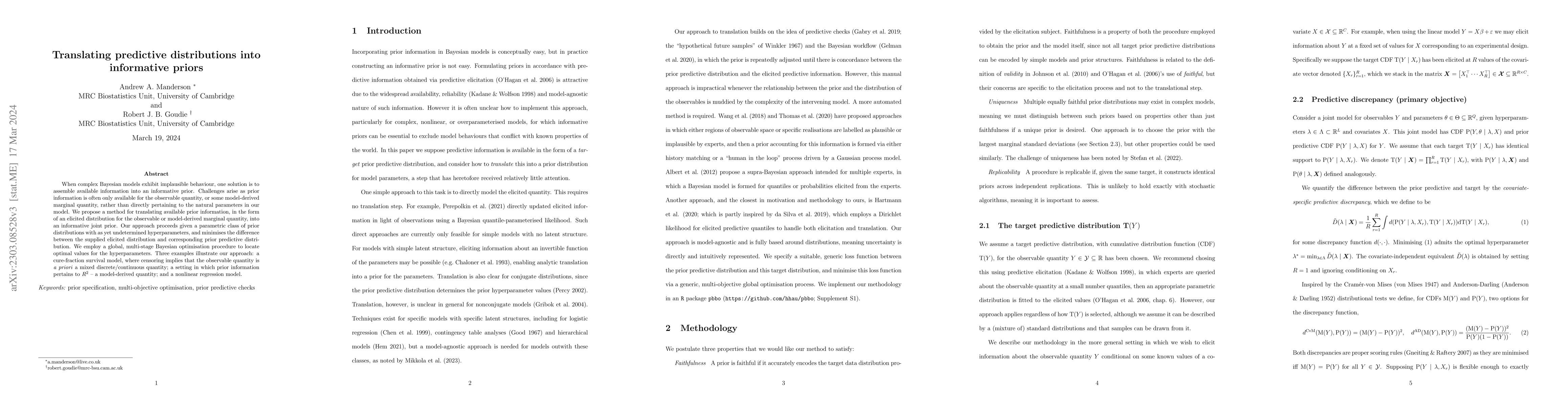 Thumbnail for Translating predictive distributions into informative priors