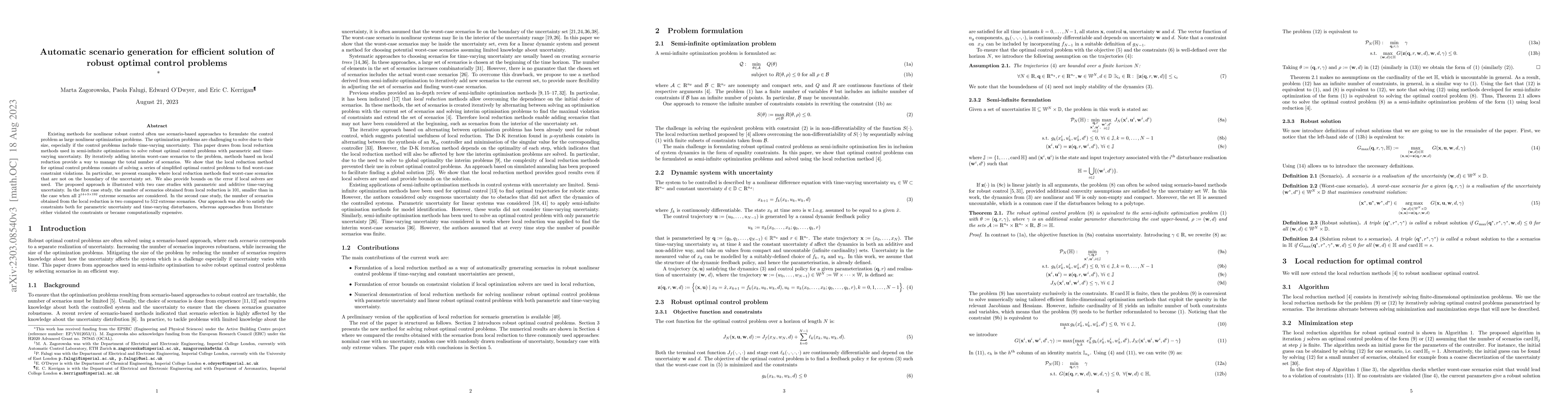 Thumbnail for Automatic scenario generation for efficient solution of robust optimal
  control problems