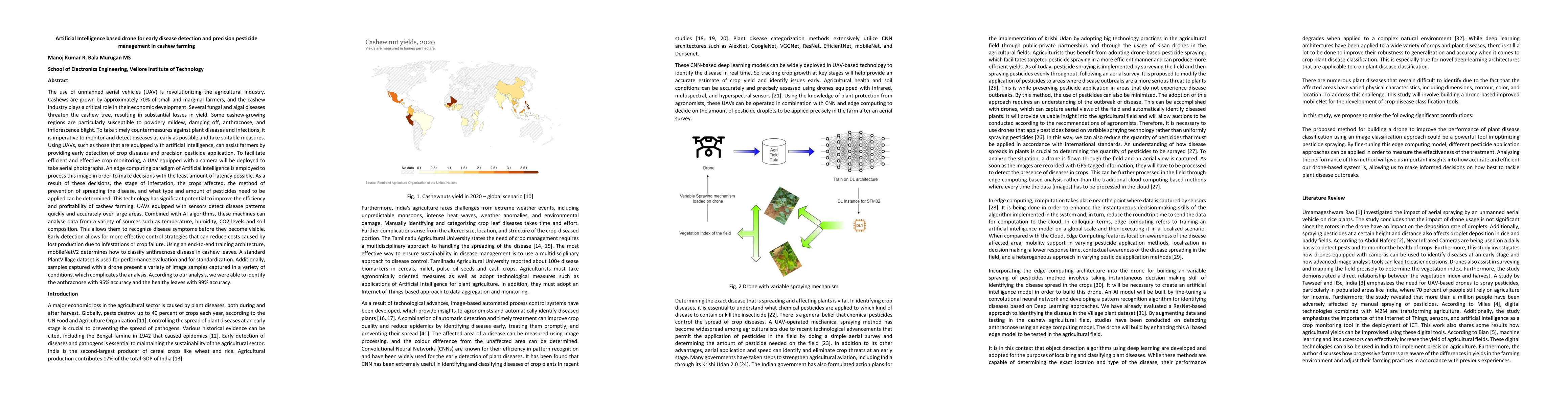 Thumbnail for Artificial Intelligence based drone for early disease detection and
  precision pesticide management in cashew farming