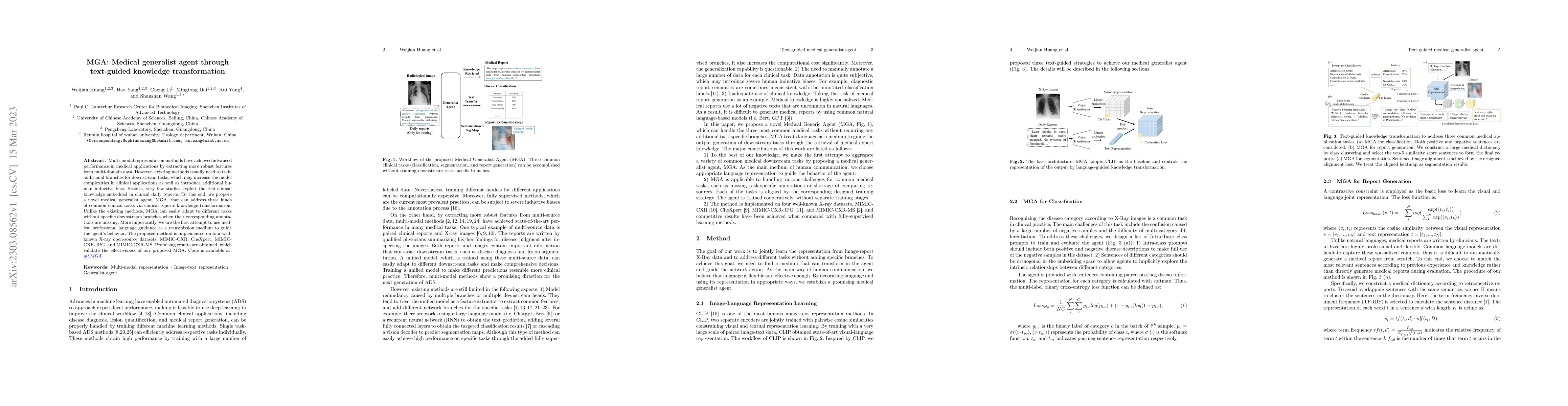 Thumbnail for MGA: Medical generalist agent through text-guided knowledge
  transformation