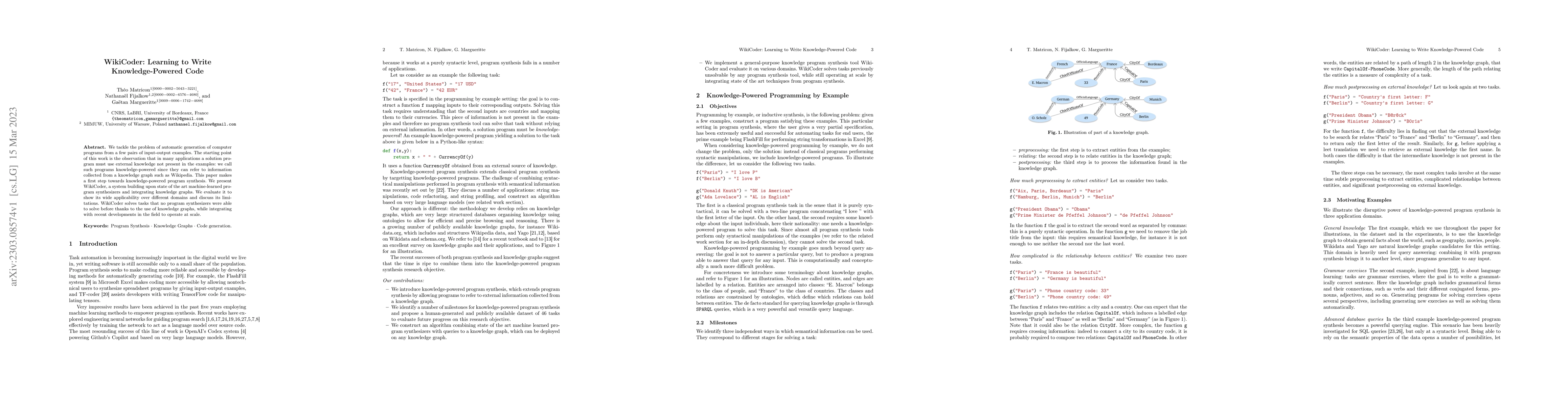Thumbnail for WikiCoder: Learning to Write Knowledge-Powered Code