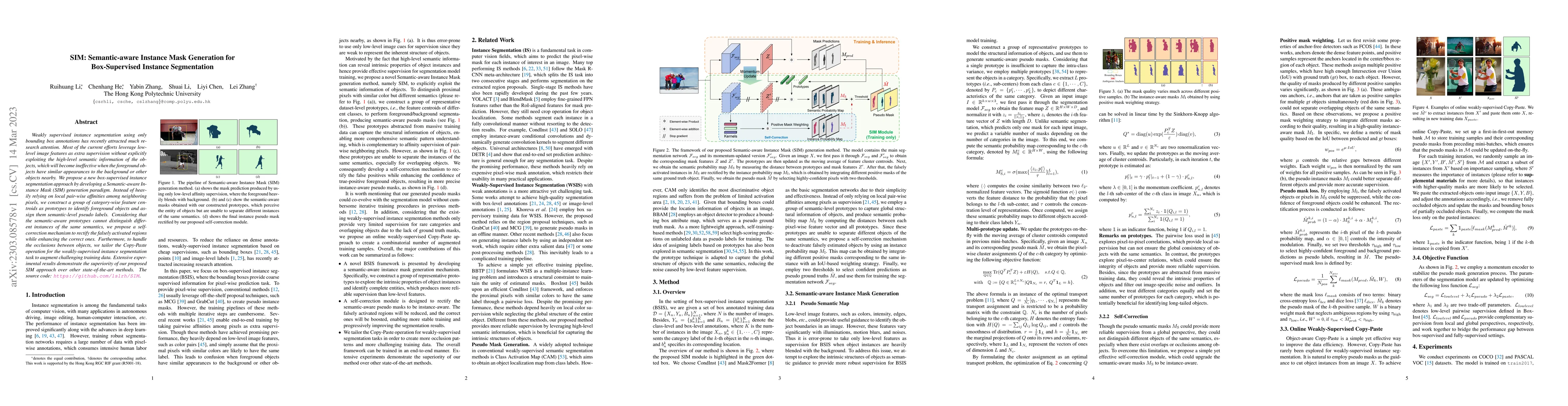 Thumbnail for SIM: Semantic-aware Instance Mask Generation for Box-Supervised Instance
  Segmentation