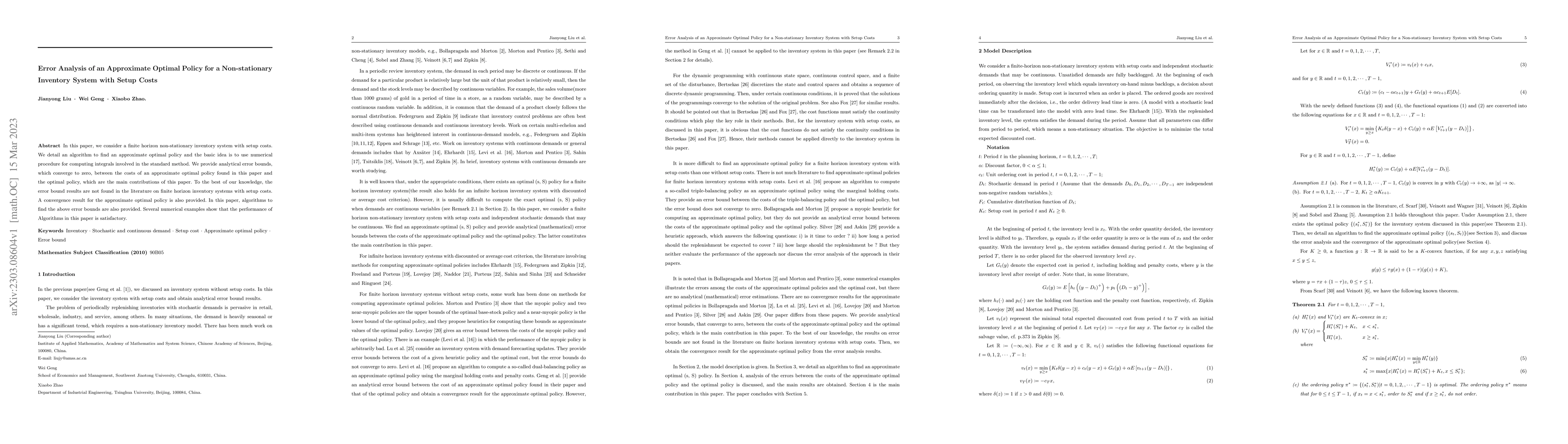 Thumbnail for Error Analysis of an Approximate Optimal Policy for a Non-stationary
  Inventory System with Setup Costs
