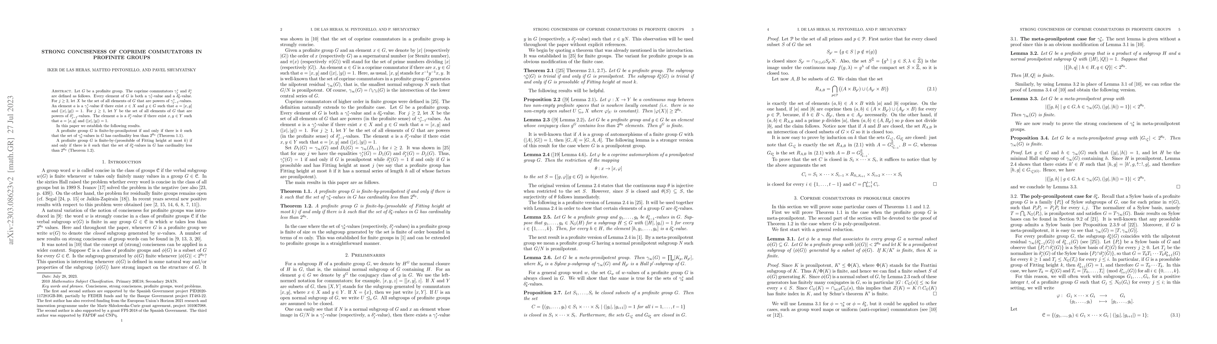 Thumbnail for Strong conciseness of coprime commutators in profinite groups