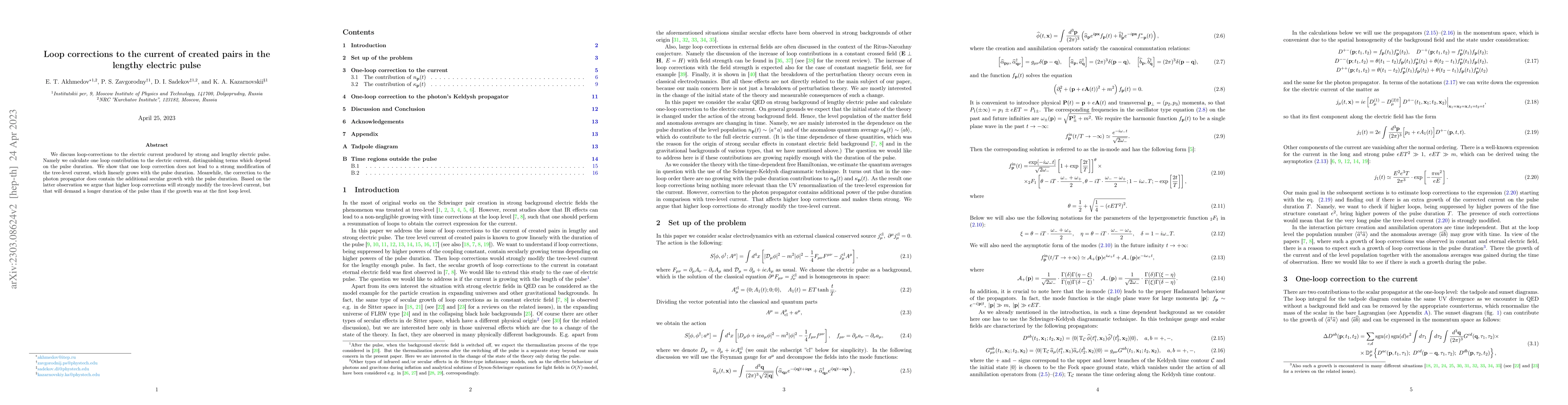 Thumbnail for Loop corrections to the current of created pairs in the lengthy electric
  pulse