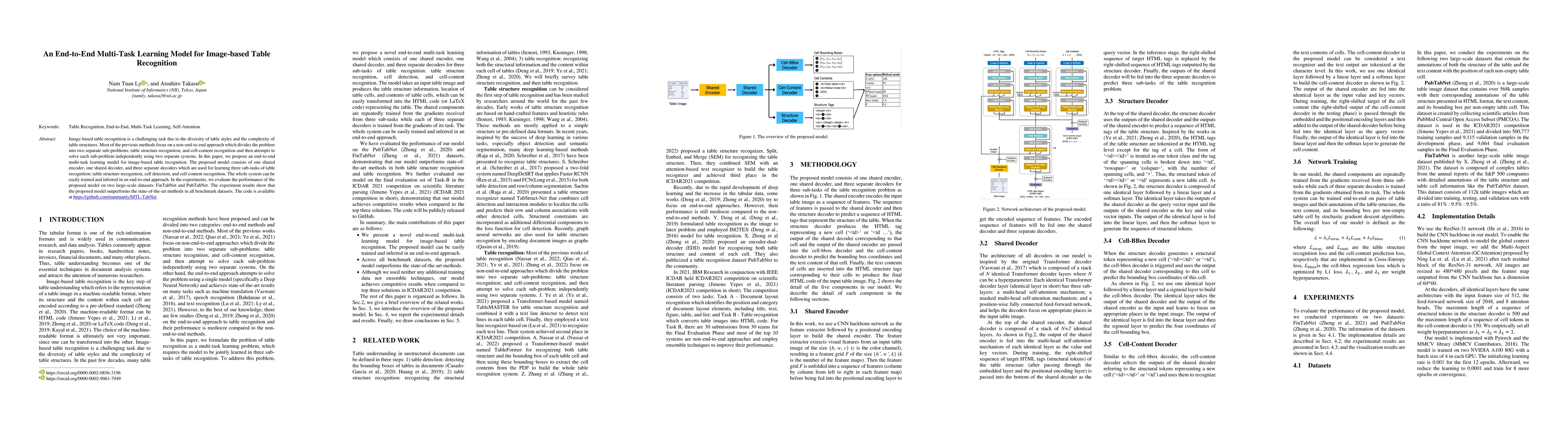 Thumbnail for An End-to-End Multi-Task Learning Model for Image-based Table
  Recognition