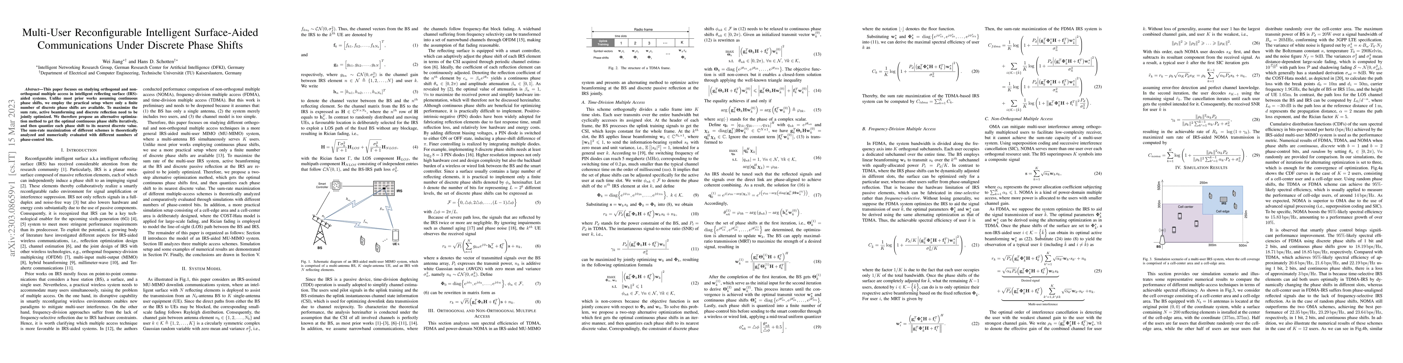 Thumbnail for Multi-User Reconfigurable Intelligent Surface-Aided Communications Under
  Discrete Phase Shifts