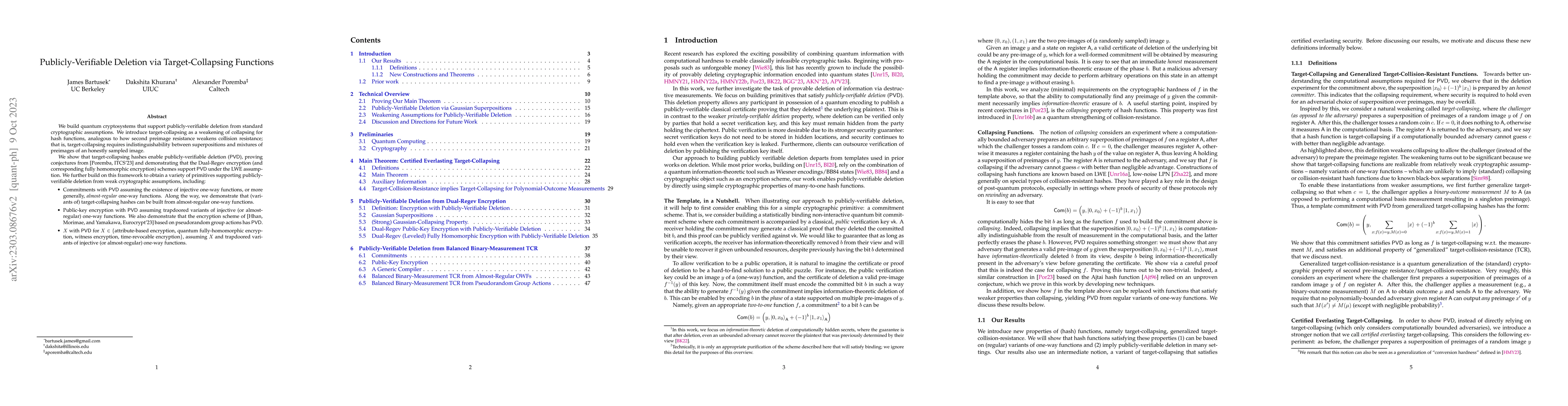 Thumbnail for Publicly-Verifiable Deletion via Target-Collapsing Functions