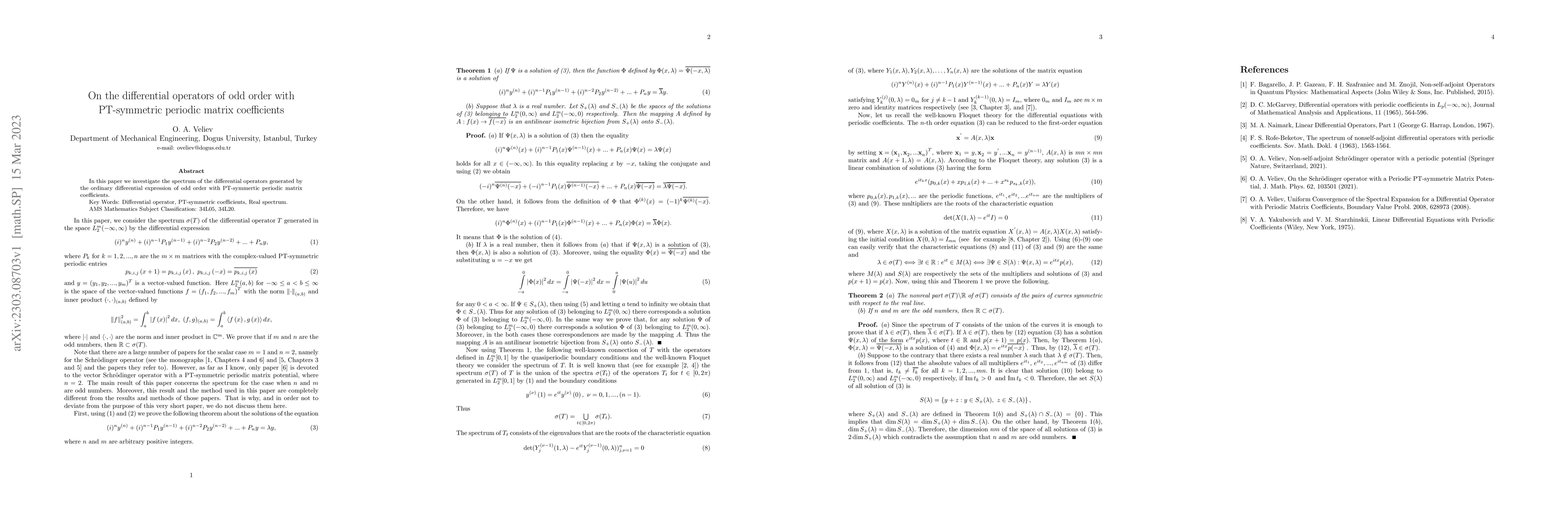 Thumbnail for On the differential operators of odd order with PT-symmetric periodic
  matrix coefficients