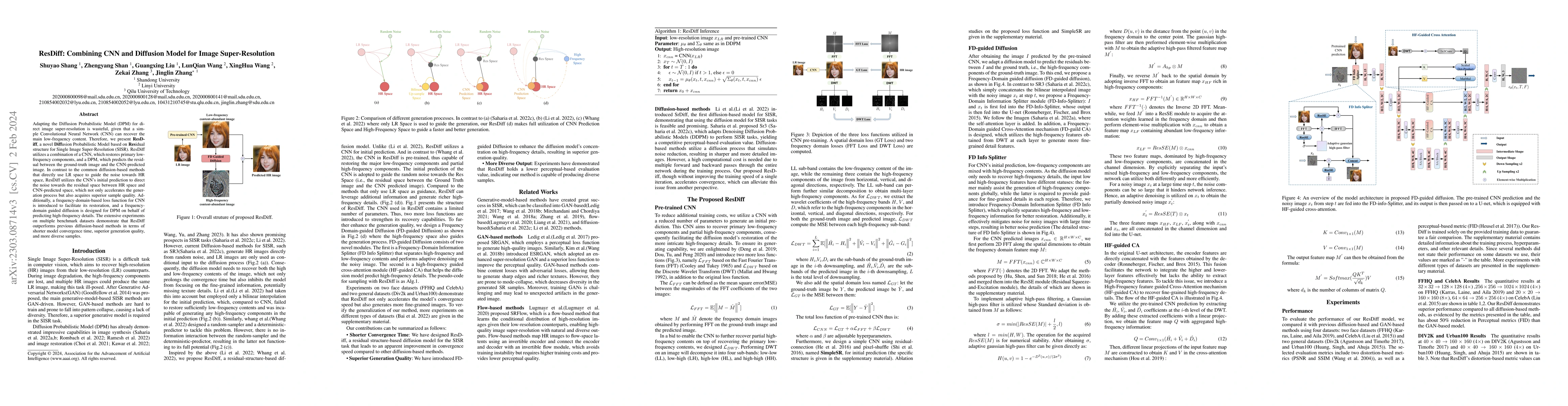Thumbnail for ResDiff: Combining CNN and Diffusion Model for Image Super-Resolution
