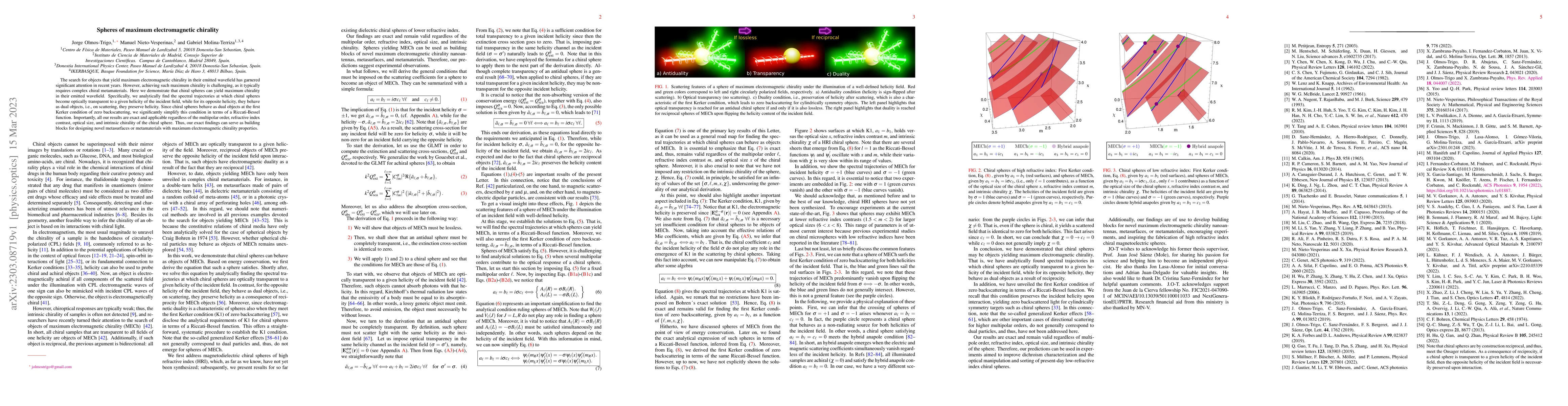 Thumbnail for Spheres of maximum electromagnetic chirality
