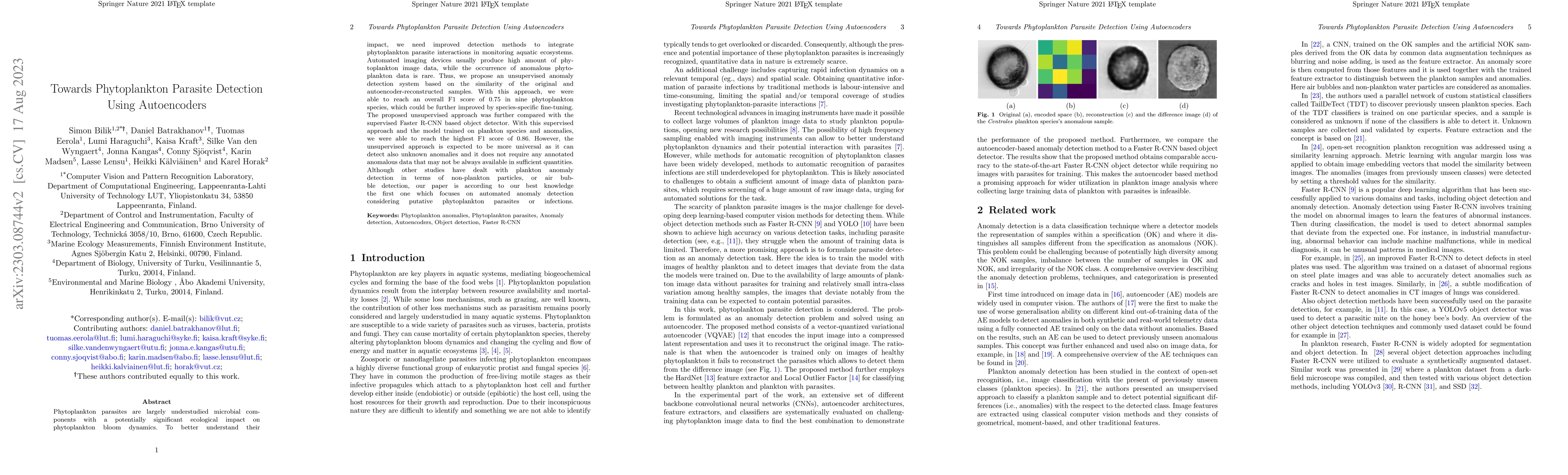Thumbnail for Towards Phytoplankton Parasite Detection Using Autoencoders