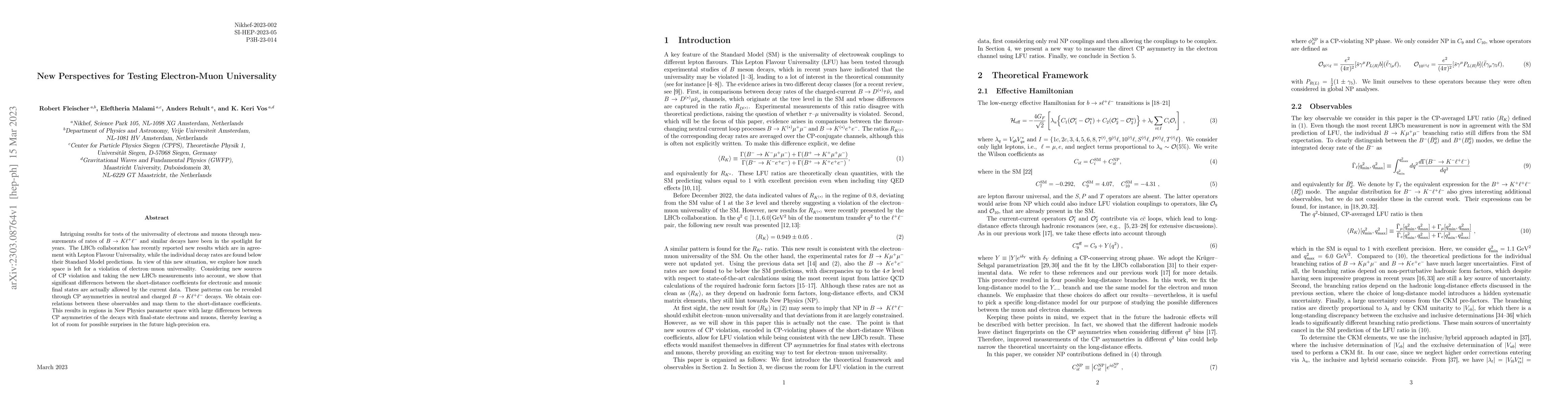 Thumbnail for New Perspectives for Testing Electron-Muon Universality