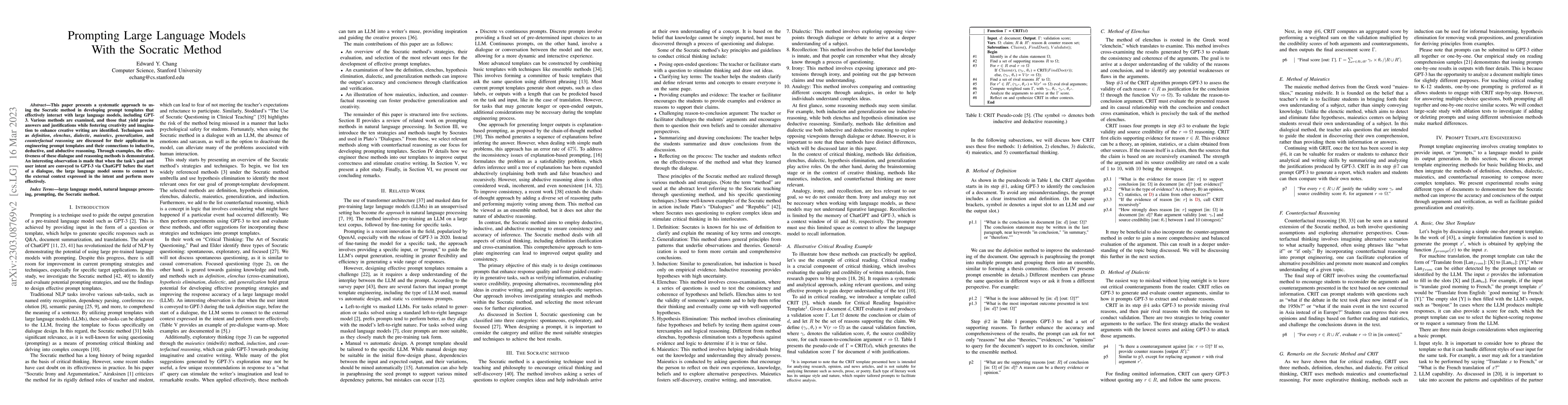 Thumbnail for Prompting Large Language Models With the Socratic Method