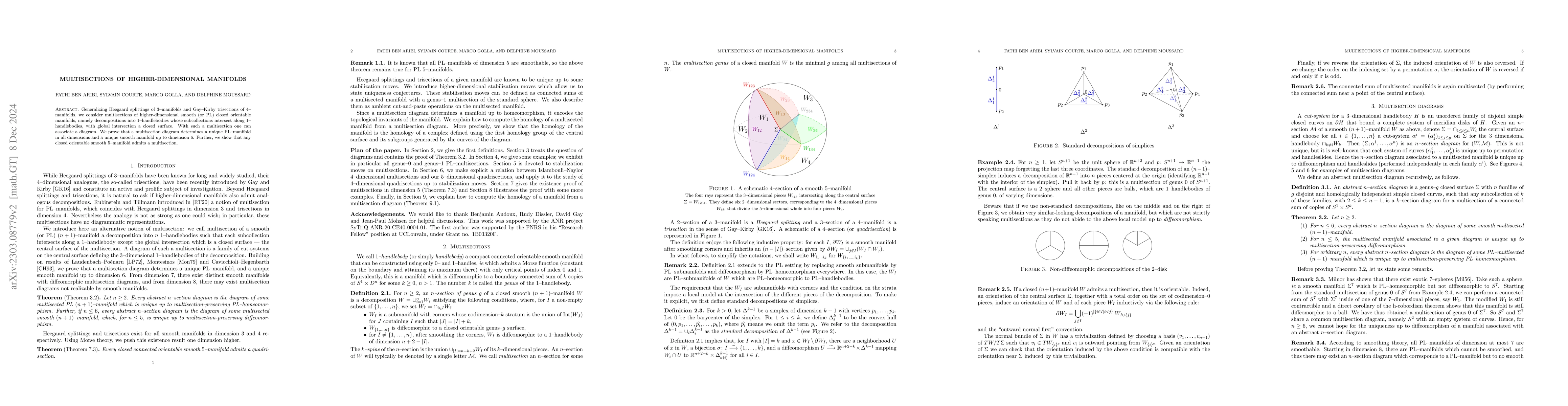 Thumbnail for Multisections of higher-dimensional manifolds