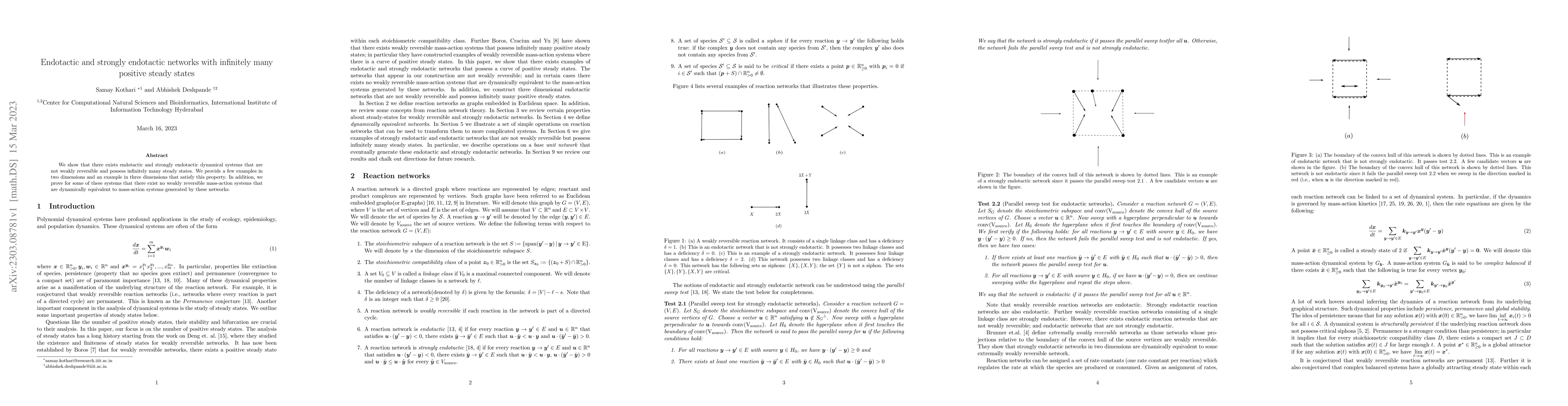 Thumbnail for Endotactic and strongly endotactic networks with infinitely many
  positive steady states