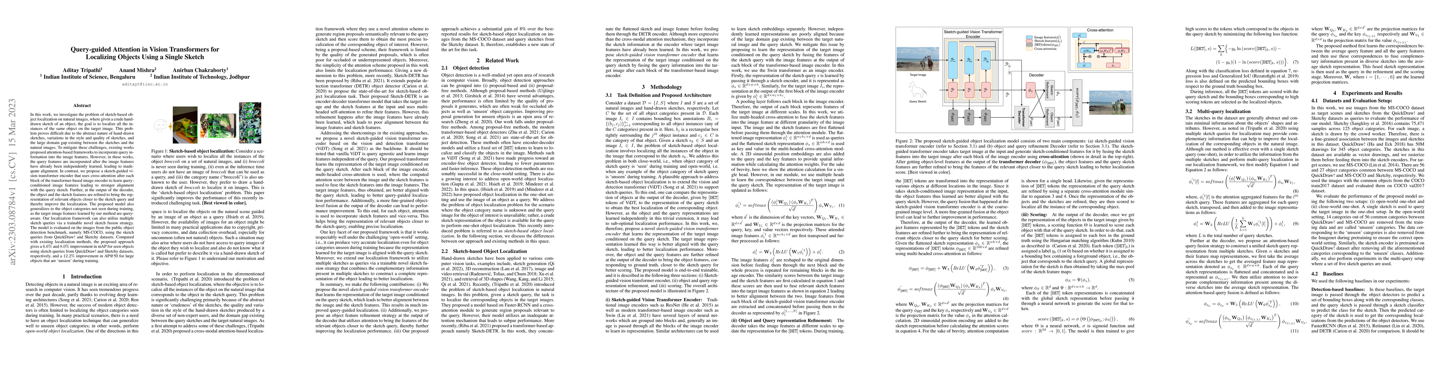 Thumbnail for Query-guided Attention in Vision Transformers for Localizing Objects
  Using a Single Sketch