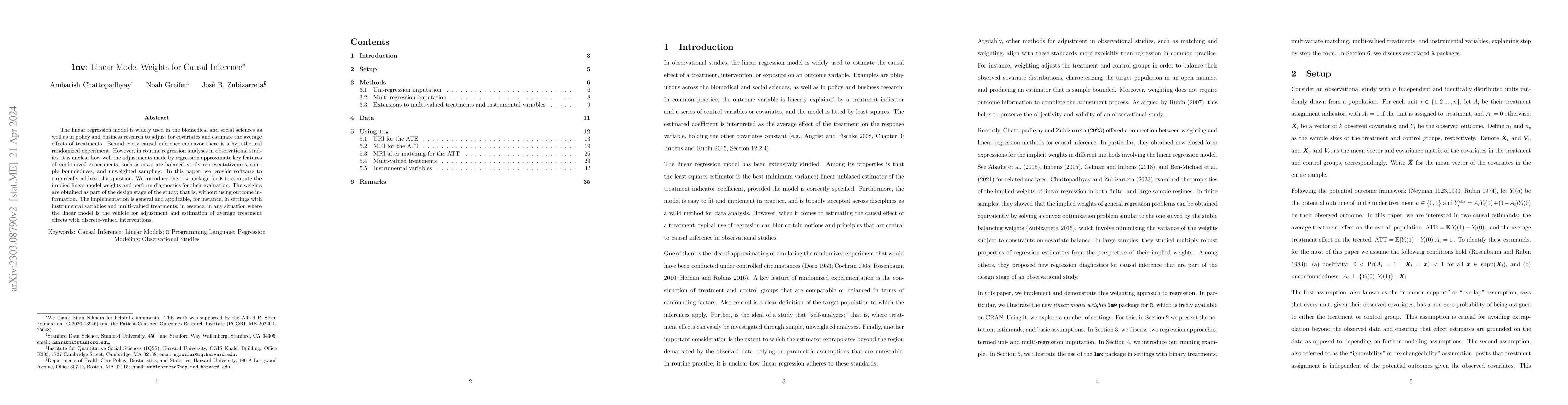 Thumbnail for lmw: Linear Model Weights for Causal Inference