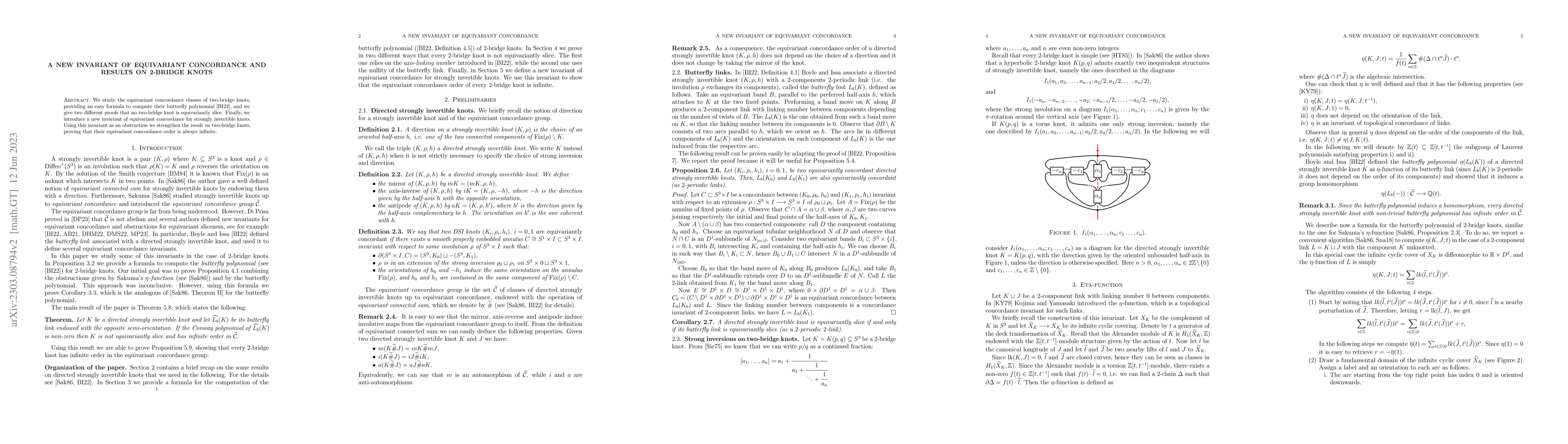Thumbnail for A new invariant of equivariant concordance and results on 2-bridge knots