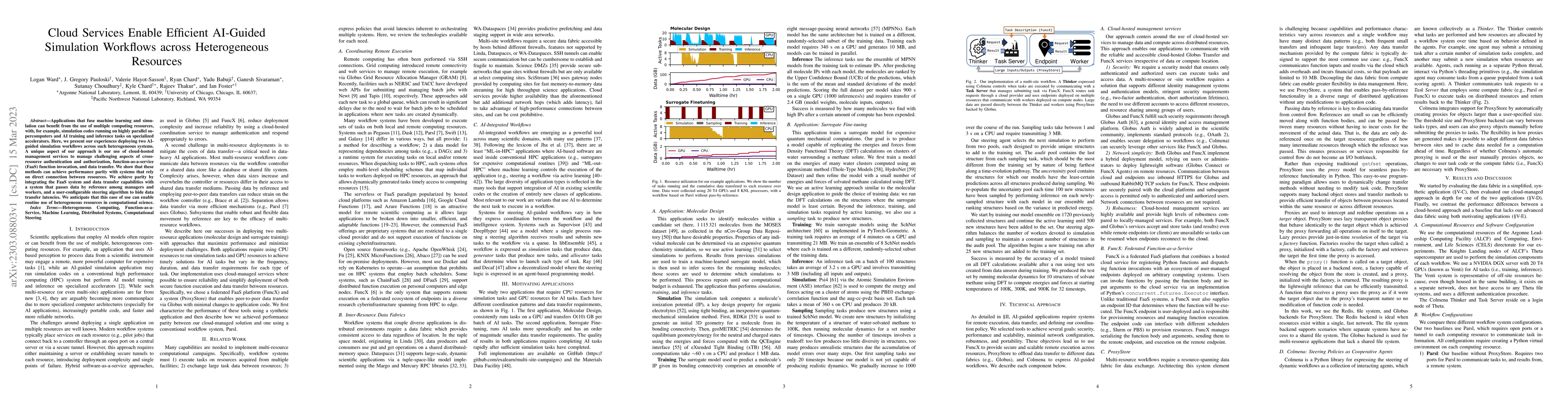 Thumbnail for Cloud Services Enable Efficient AI-Guided Simulation Workflows across
  Heterogeneous Resources