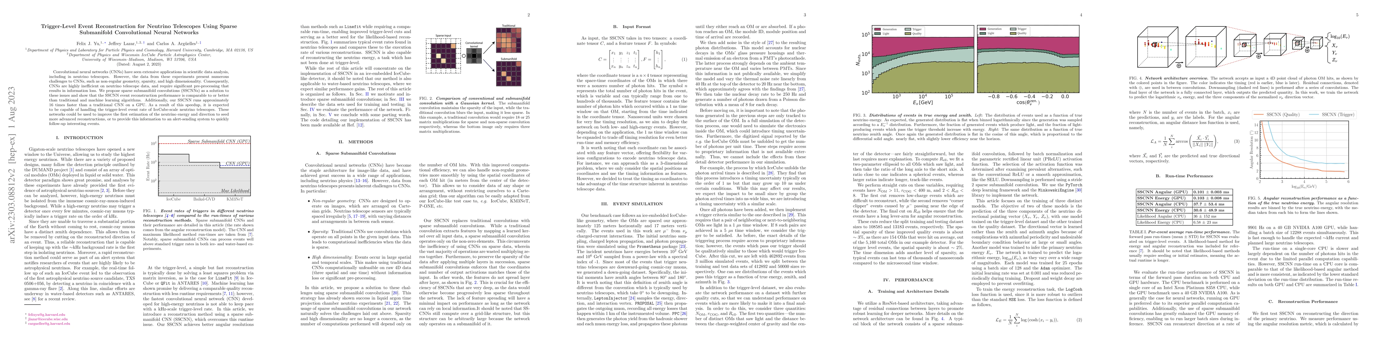 Thumbnail for Trigger-Level Event Reconstruction for Neutrino Telescopes Using Sparse
  Submanifold Convolutional Neural Networks