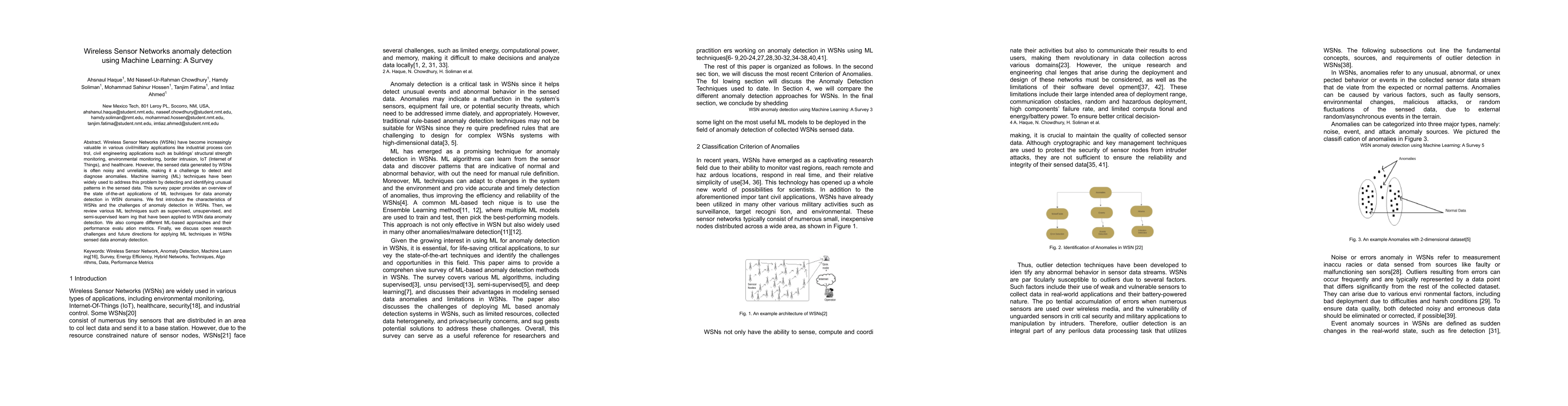 Thumbnail for Wireless Sensor Networks anomaly detection using Machine Learning: A
  Survey