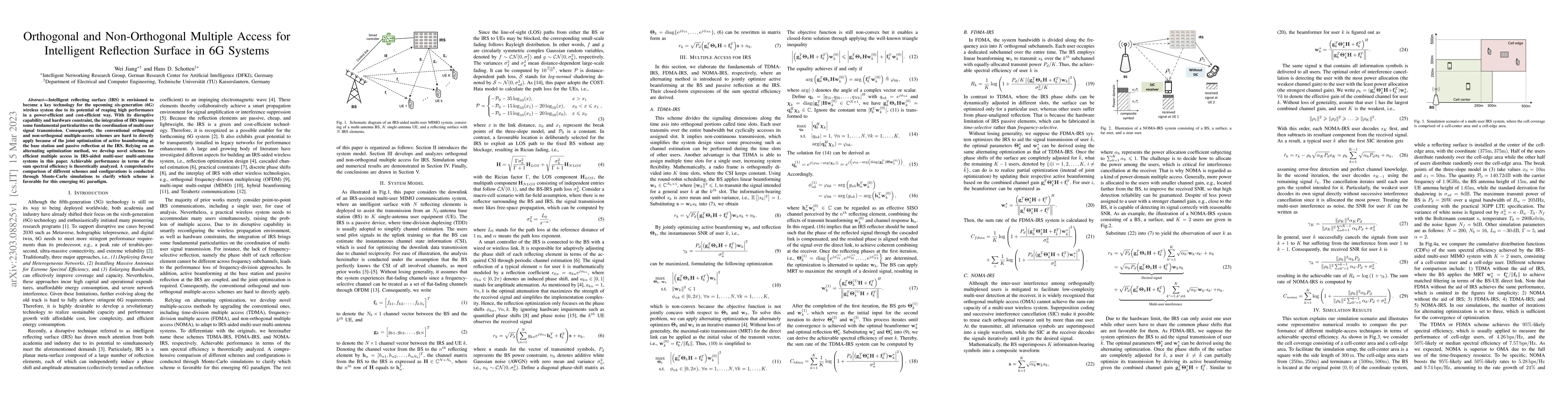 Thumbnail for Orthogonal and Non-Orthogonal Multiple Access for Intelligent Reflection
  Surface in 6G Systems