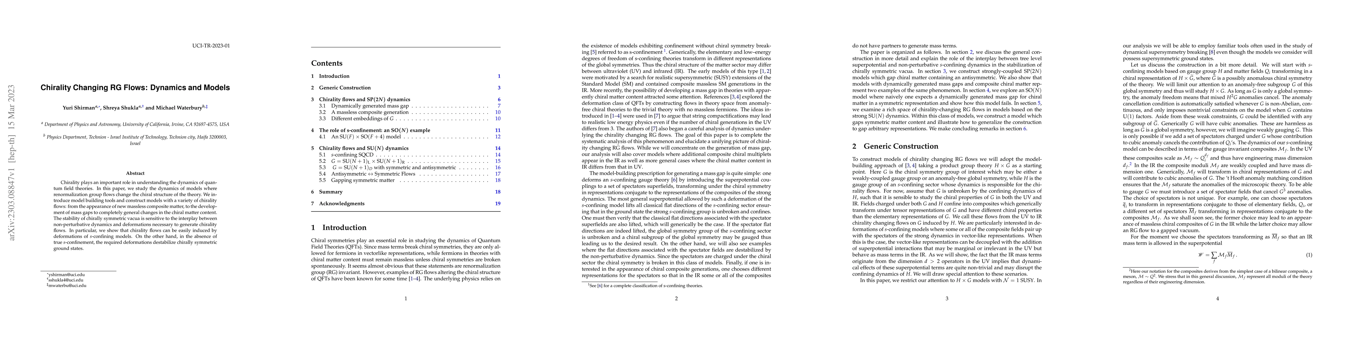 Thumbnail for Chirality Changing RG Flows: Dynamics and Models