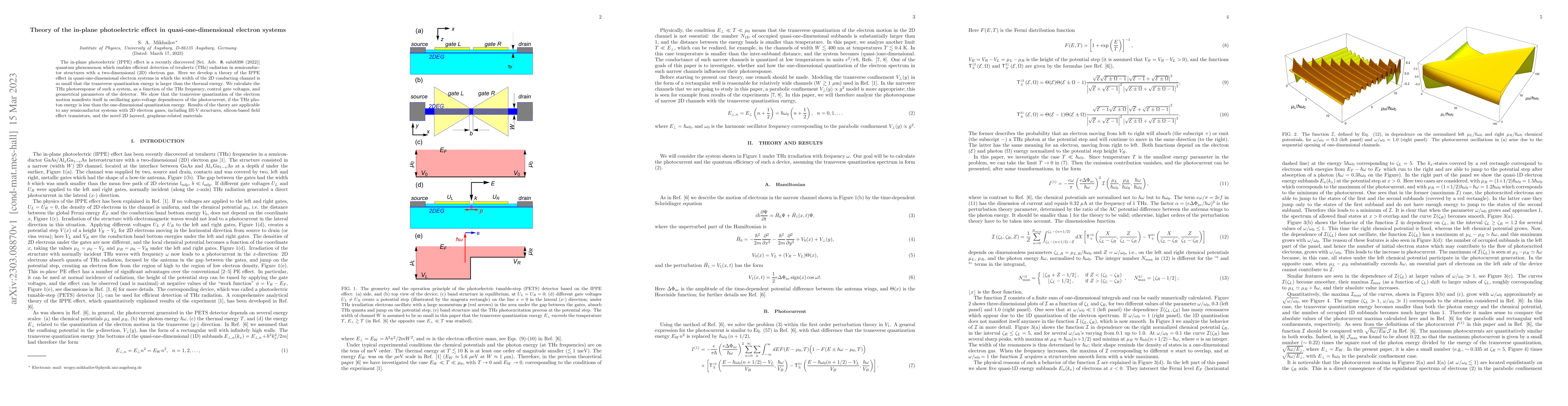 Thumbnail for Theory of the in-plane photoelectric effect in quasi-one-dimensional
  electron systems