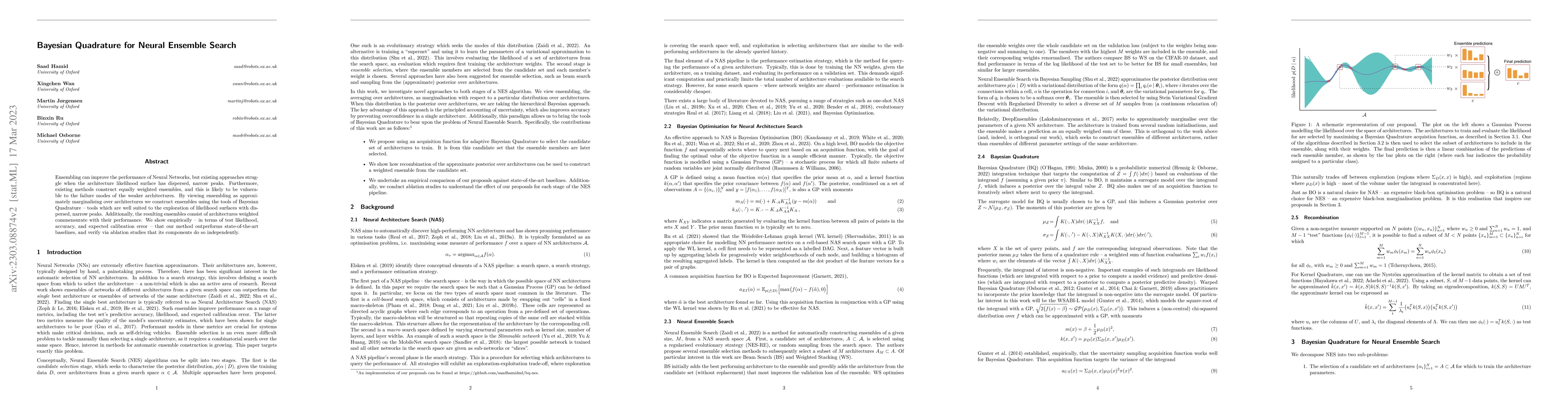 Thumbnail for Bayesian Quadrature for Neural Ensemble Search