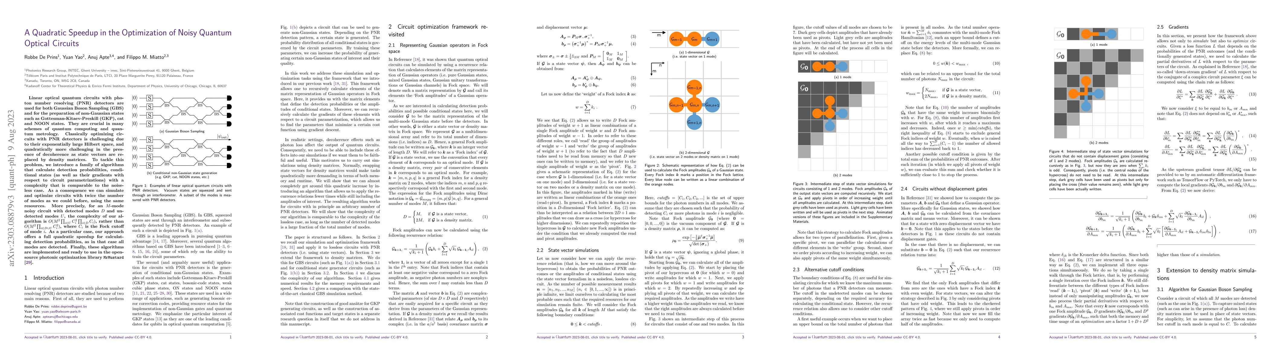 Thumbnail for A Quadratic Speedup in the Optimization of Noisy Quantum Optical
  Circuits