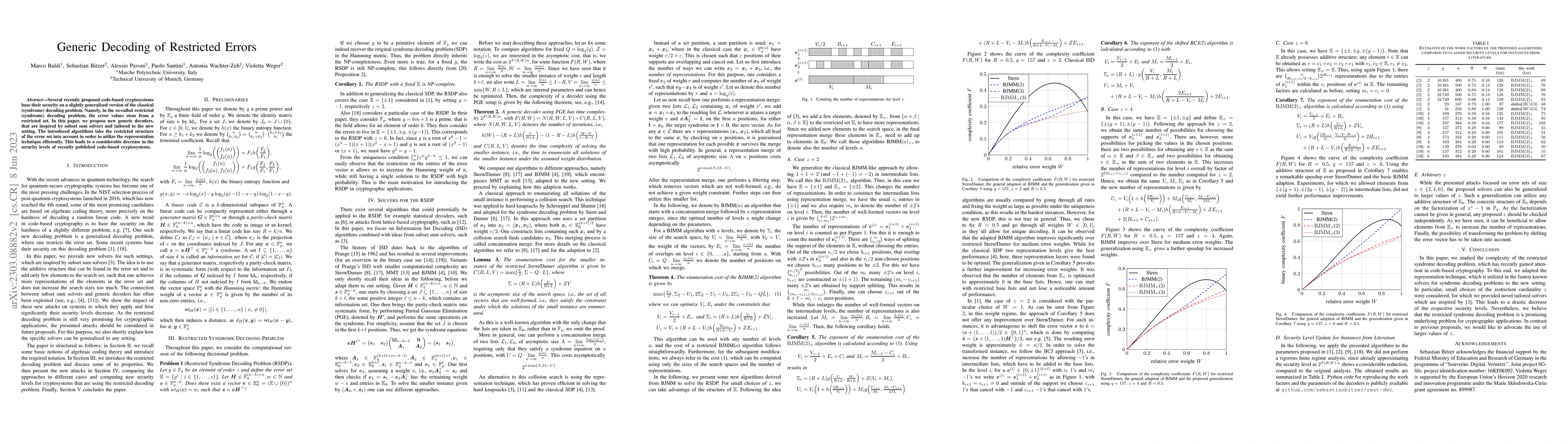 Thumbnail for Generic Decoding of Restricted Errors
